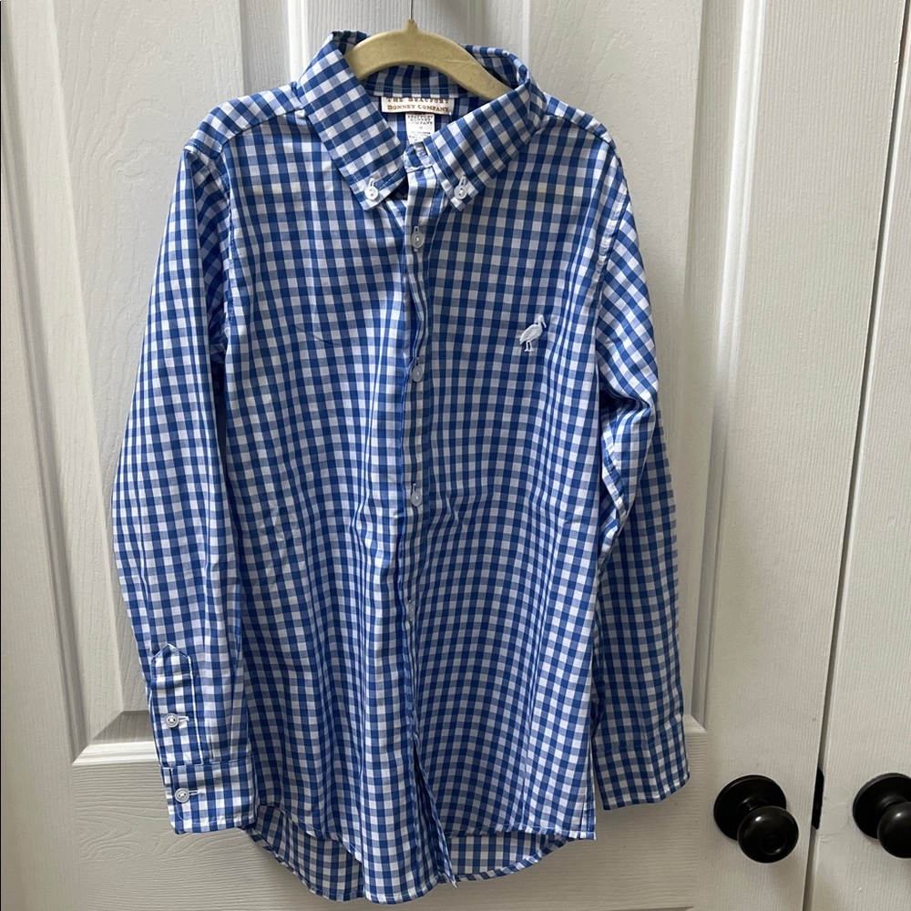 The Beaufort Bonnet Company Blue and White Gingham Dean’s List Dress Shirt